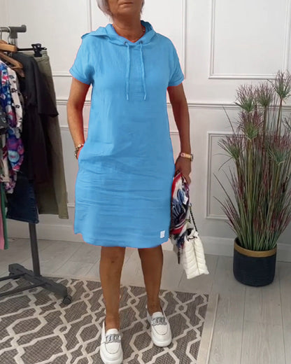 Kalani™ | Casual Effen Jurk Met Capucho
