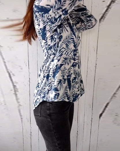 Fimea | Blouse met knoopsluiting en driekwart mouwen