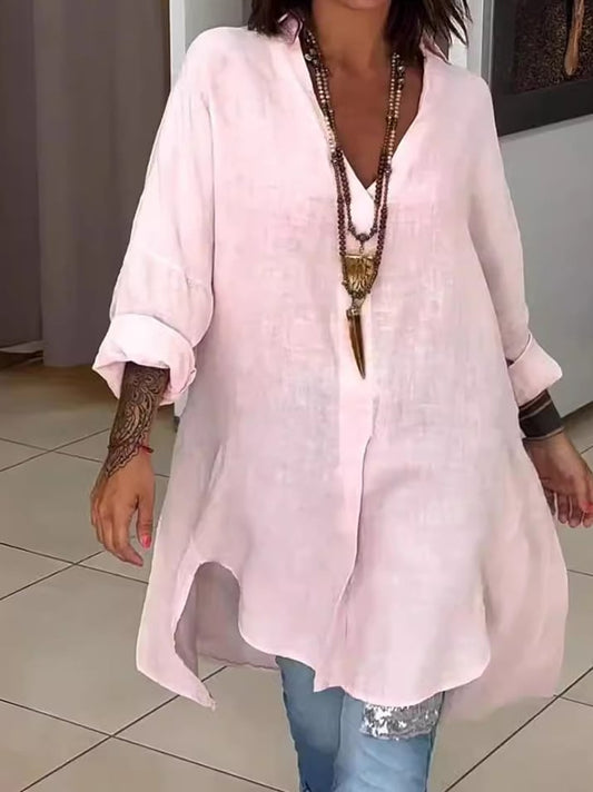 Martha™ l Blouse met lange mouwen met V-hals