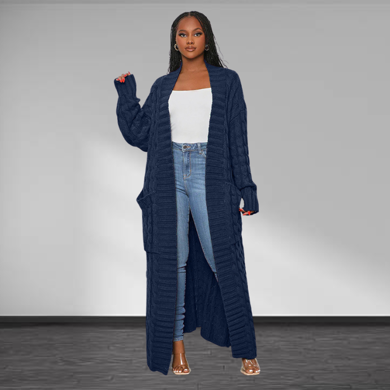 Carla™ | Elegante Dames Lange Gebreide Cardigan