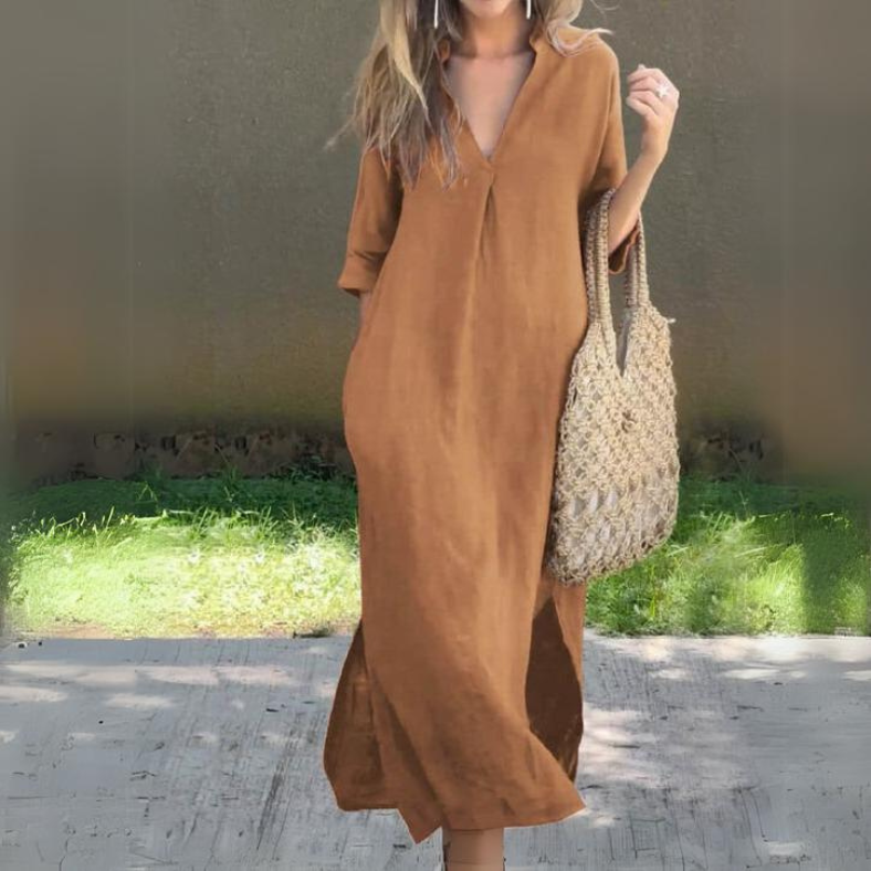 Laila™ | Relaxte V-hals Shift Jurk