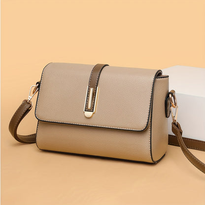 Annemiek™| Retro PU Leren Crossbody Tas met Kleurcontrast