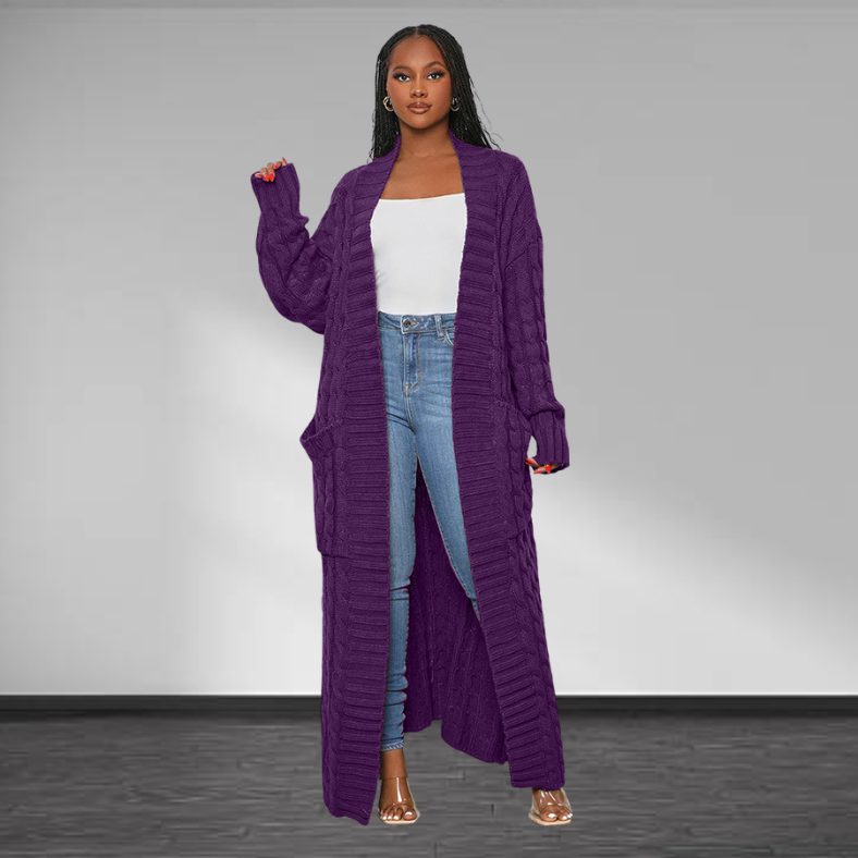 Carla™ | Elegante Dames Lange Gebreide Cardigan