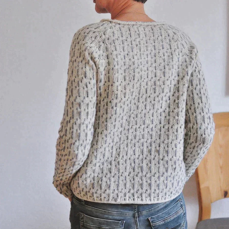 Hallie™ l Elegant Gebreide Grijze Trui