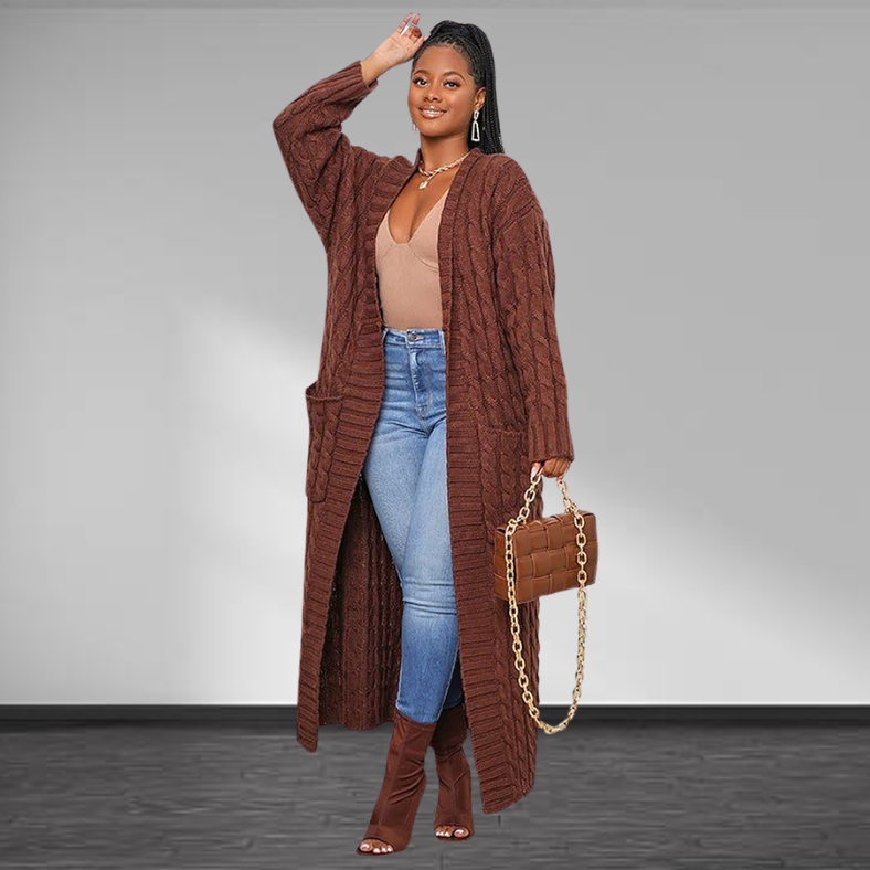 Carla™ | Elegante Dames Lange Gebreide Cardigan