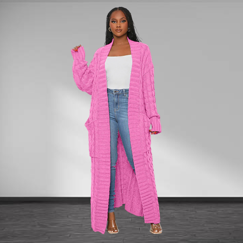 Carla™ | Elegante Dames Lange Gebreide Cardigan