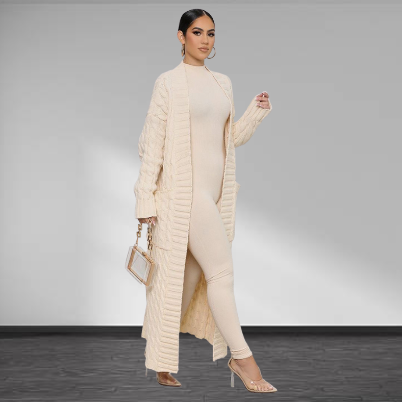Carla™ | Elegante Dames Lange Gebreide Cardigan