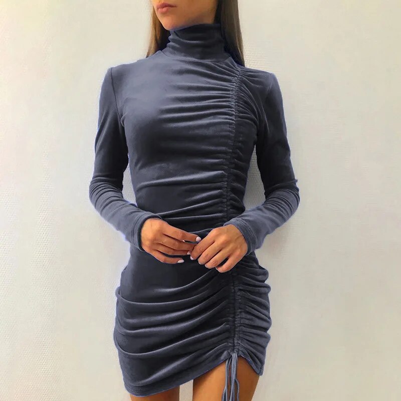 Merel™ l Elegante fluwelen jurk met koord