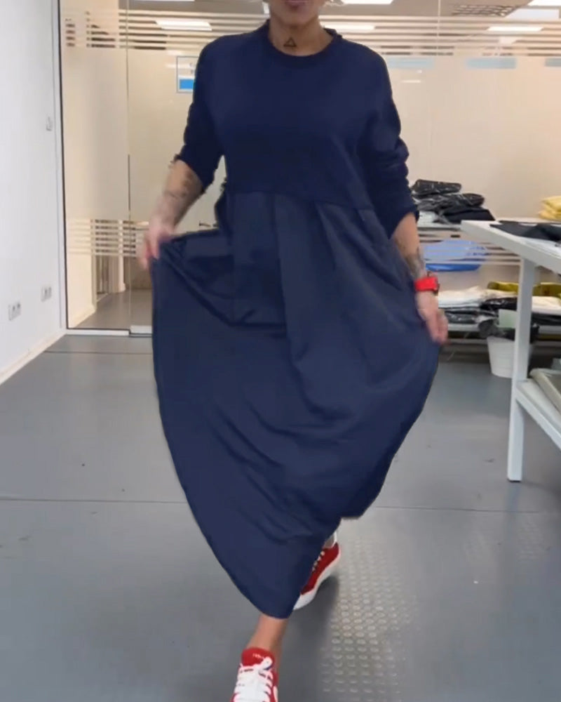 Eloise™ | Casual Popeline Jurk met Volledige Mouwen