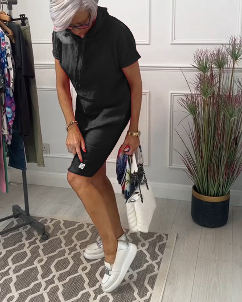 Kalani™ | Casual Effen Jurk Met Capucho