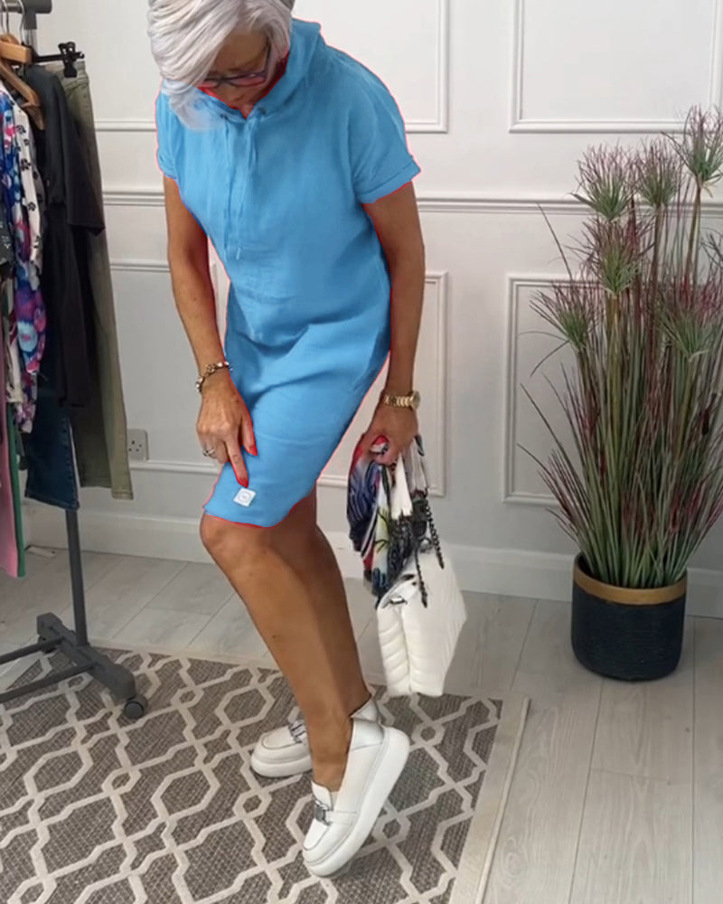 Kalani™ | Casual Effen Jurk Met Capucho