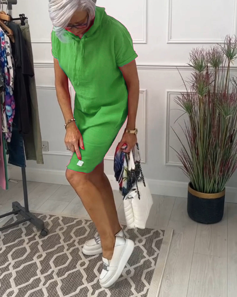 Kalani™ | Casual Effen Jurk Met Capucho