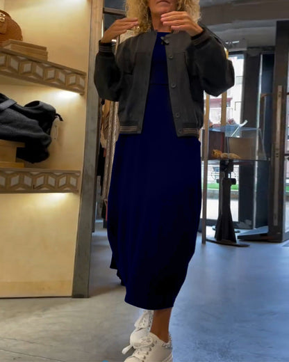 Alessandra™ | Ronde Hals Midi Jurk