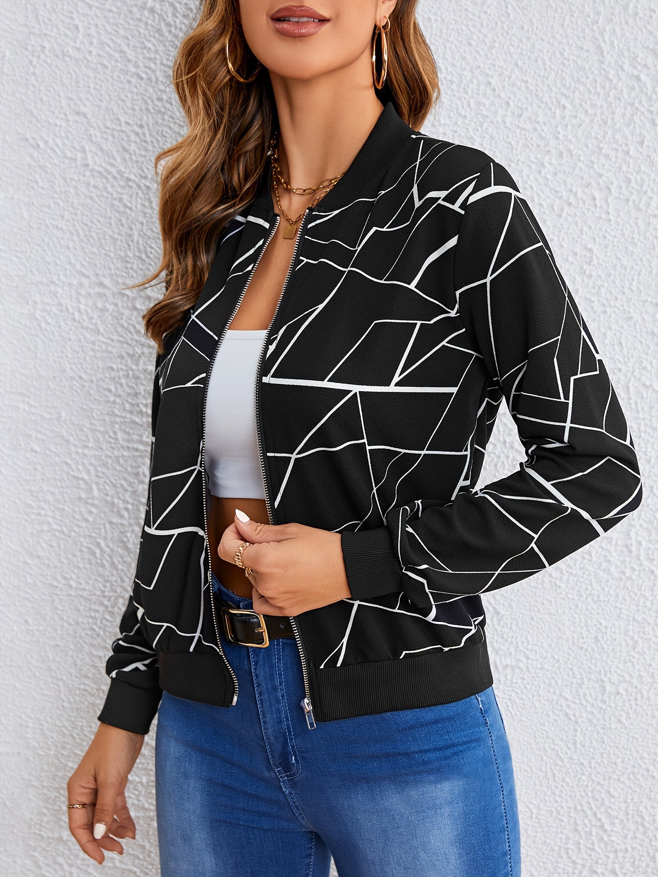 Carly™ | Geometrisch Patroon Dames Ritsjas