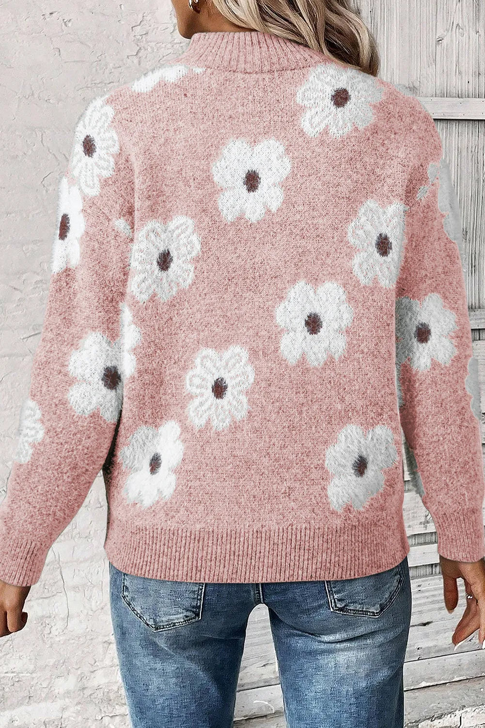 Margaret™| Bloemen Trui met Half Rits Ontwerp
