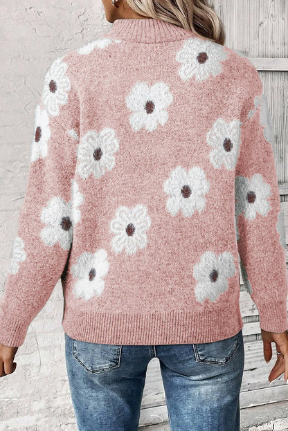 Margaret™| Bloemen Trui met Half Rits Ontwerp