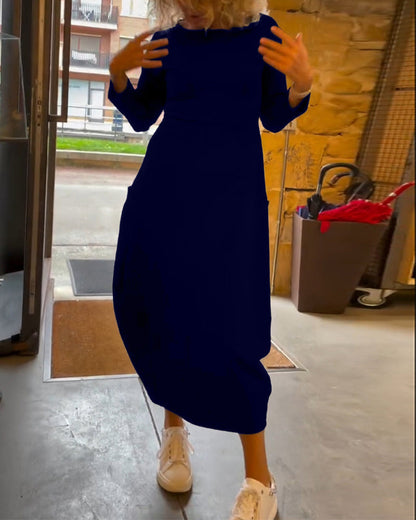 Alessandra™ | Ronde Hals Midi Jurk