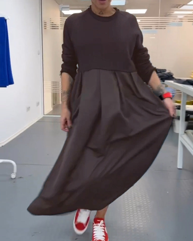 Eloise™ | Casual Popeline Jurk met Volledige Mouwen