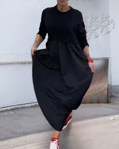Eloise™ | Casual Popeline Jurk met Volledige Mouwen