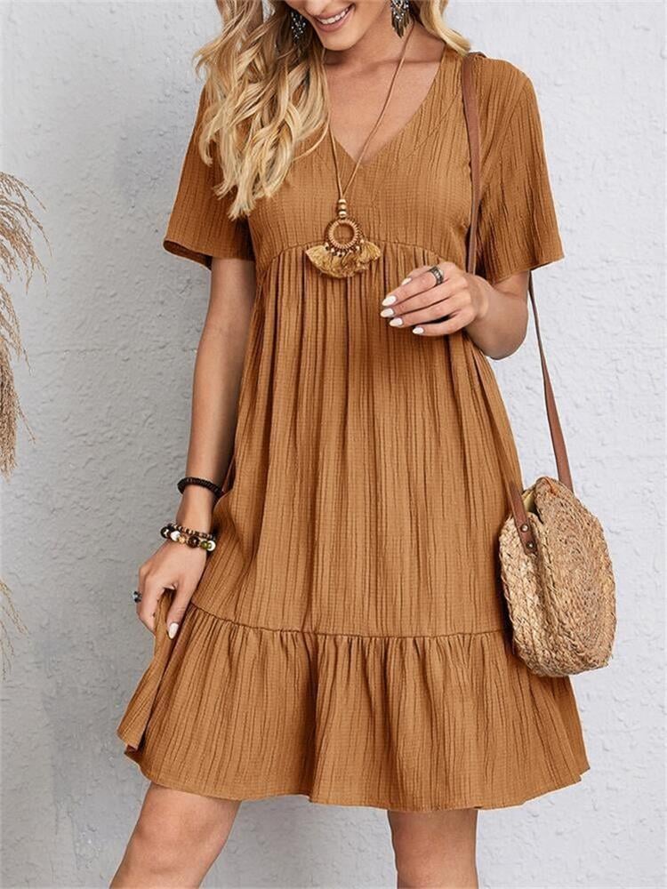 Cina™ l Retro V-hals losse casual jurk