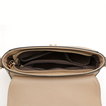 Annemiek™| Retro PU Leren Crossbody Tas met Kleurcontrast
