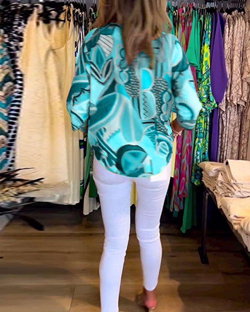 Zofia™ | Abstracte top met 3/4 mouwen