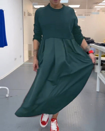 Eloise™ | Casual Popeline Jurk met Volledige Mouwen