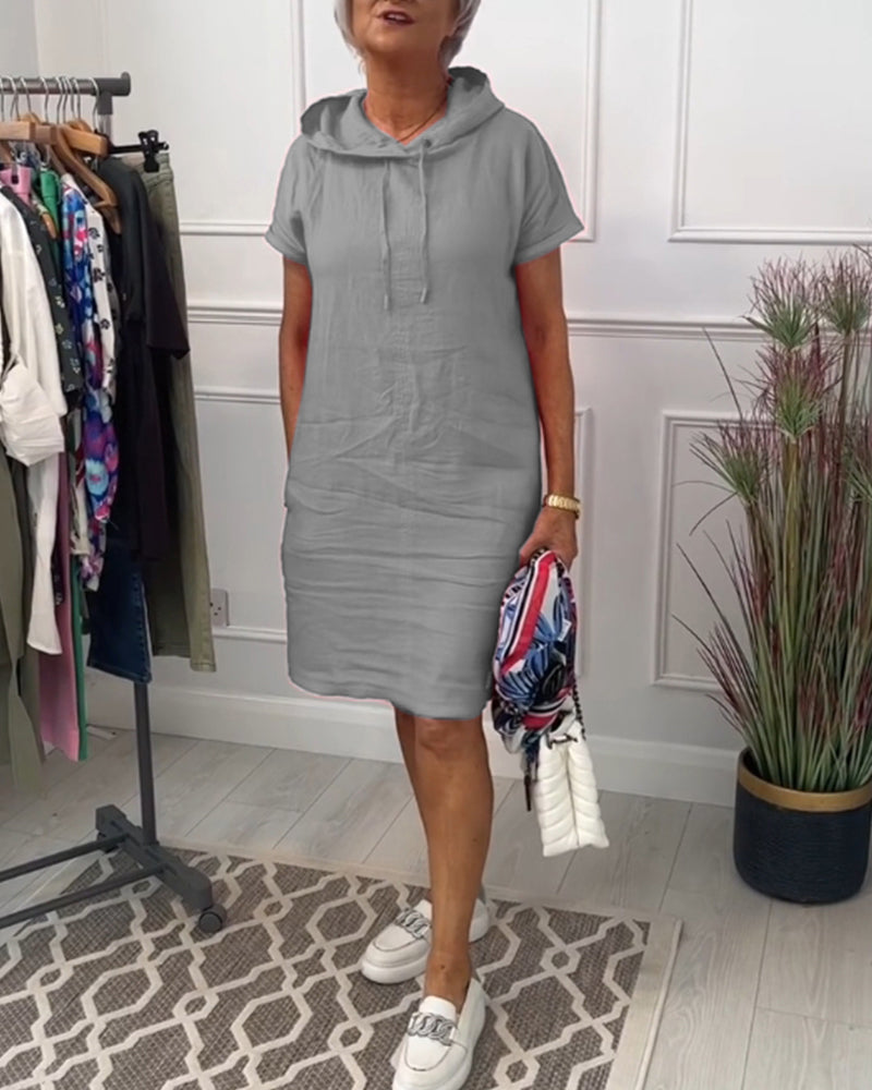 Kalani™ | Casual Effen Jurk Met Capucho