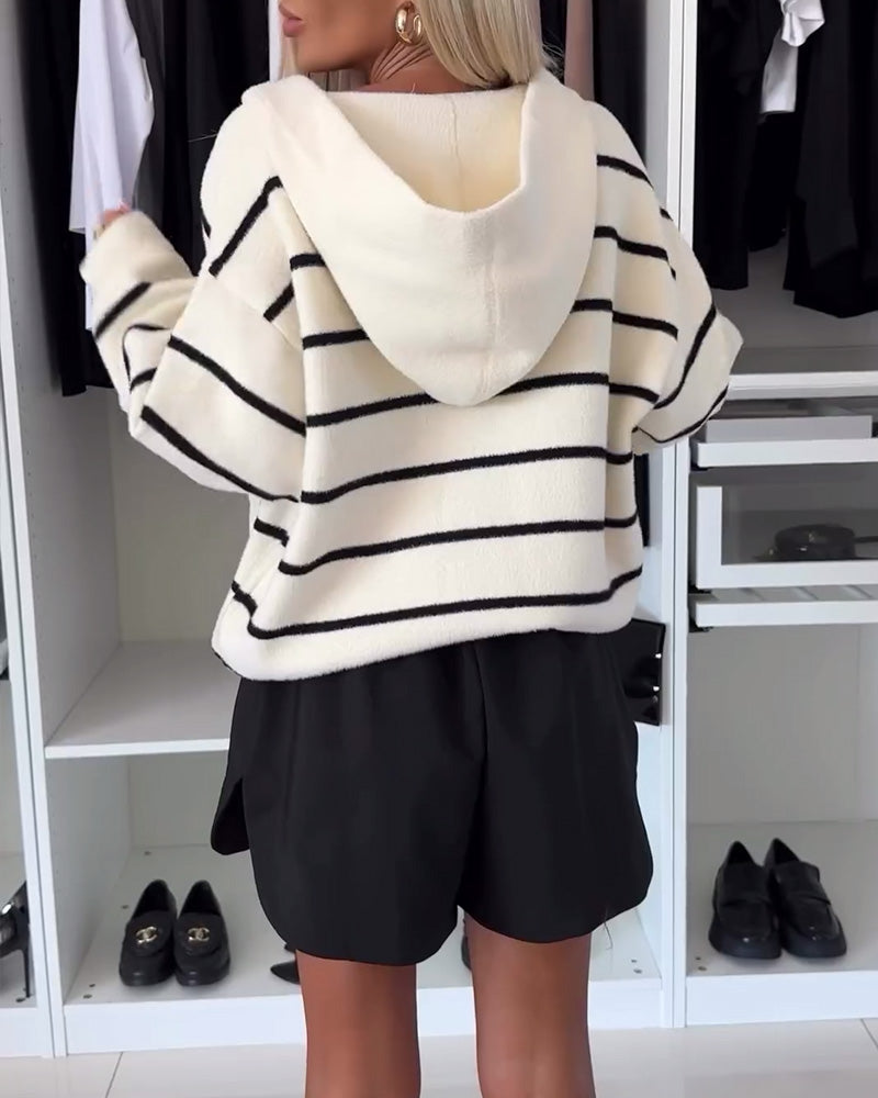 Zlata™ | Gestreept jack met capuchon