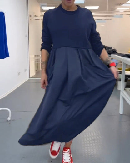 Eloise™ | Casual Popeline Jurk met Volledige Mouwen