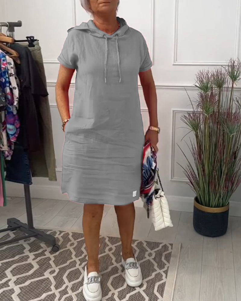 Kalani™ | Casual Effen Jurk Met Capucho