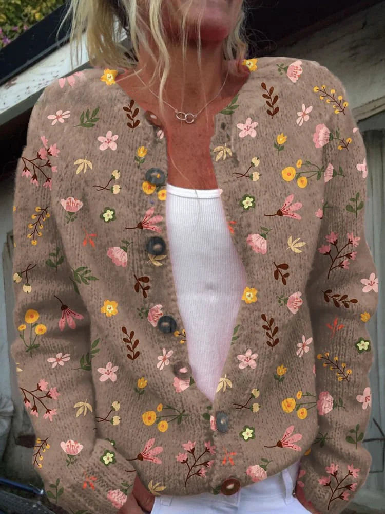 Talia™ | Warme Dames Vest Met Bloemenprint