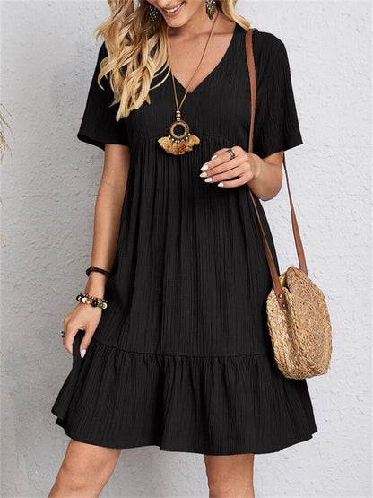 Cina™ l Retro V-hals losse casual jurk