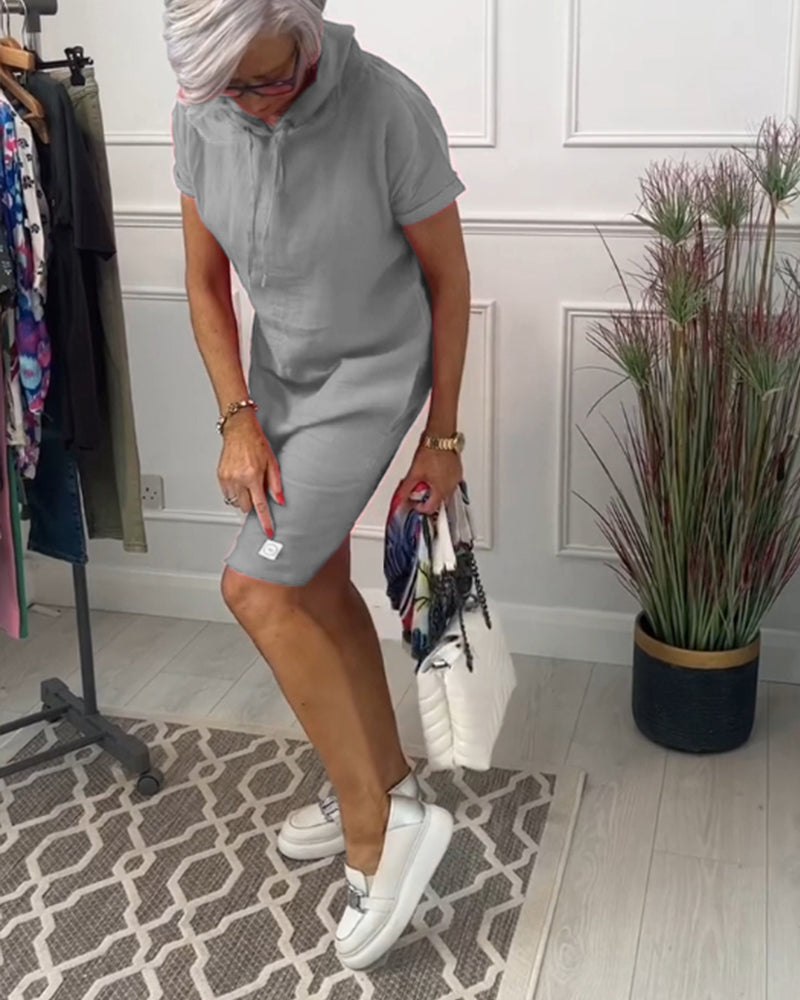 Kalani™ | Casual Effen Jurk Met Capucho