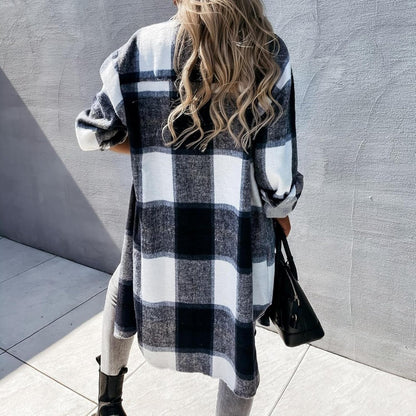 Jolia™ | Elegant geruit oversized vest