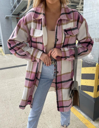 Jolia™ | Elegant geruit oversized vest