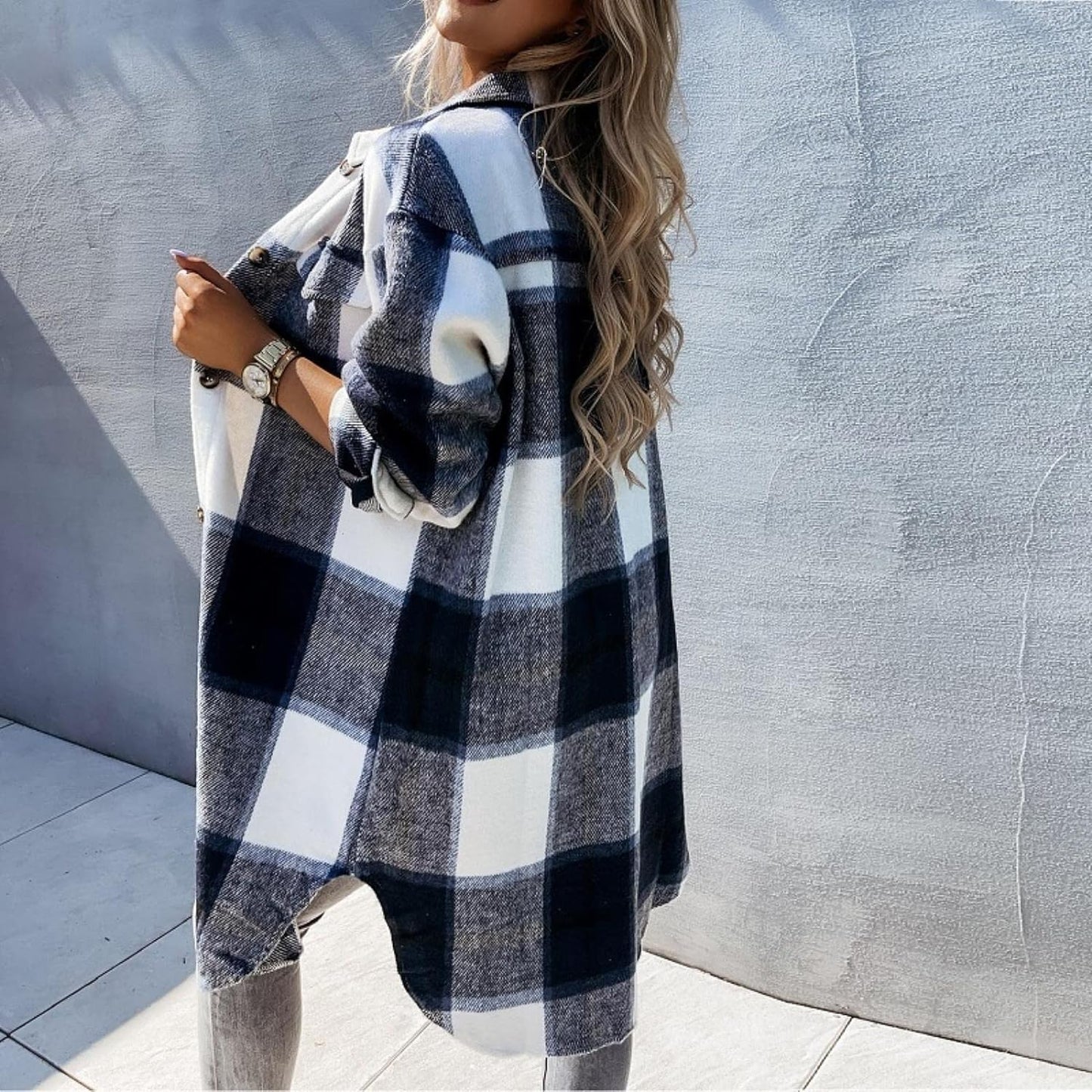 Jolia™ | Elegant geruit oversized vest