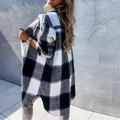 Jolia™ | Elegant geruit oversized vest