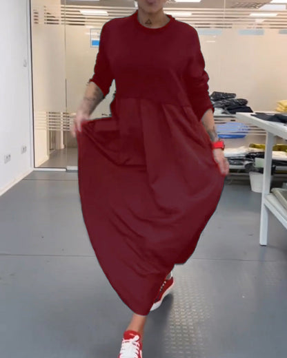 Eloise™ | Casual Popeline Jurk met Volledige Mouwen