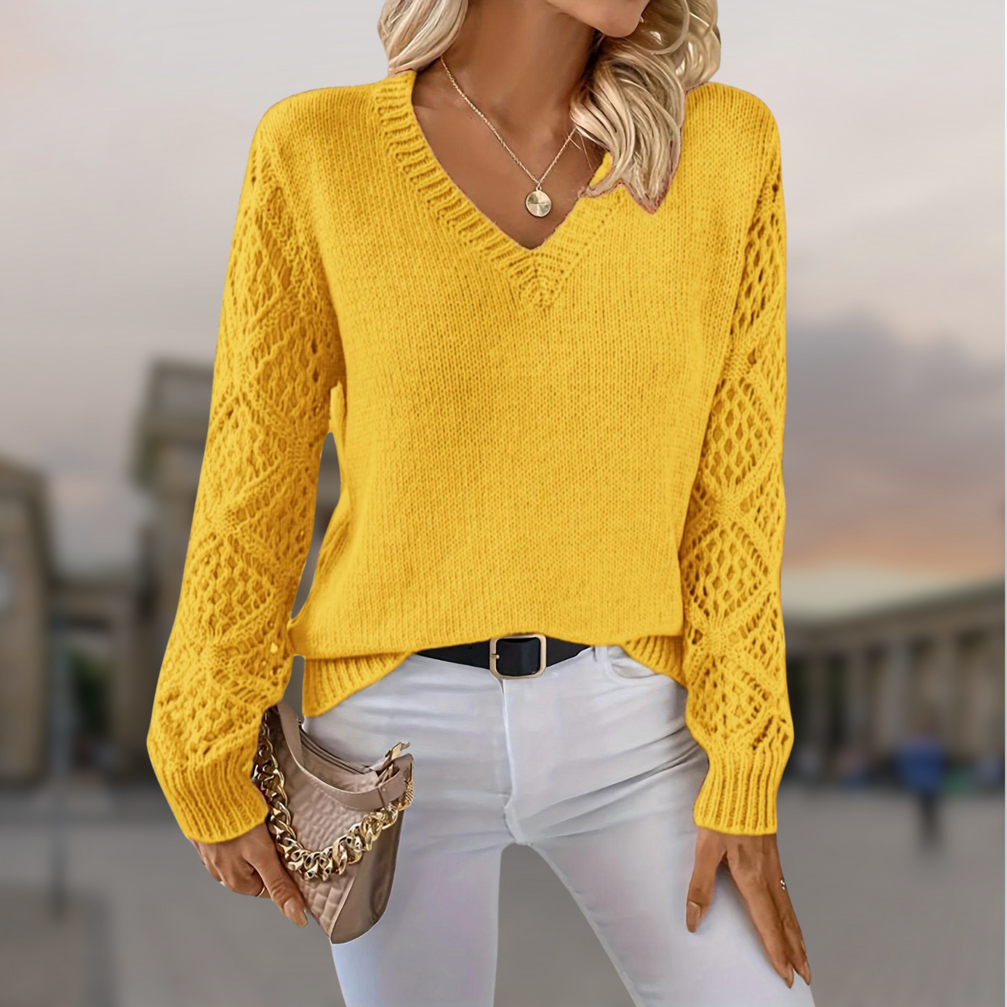 Finley™ | Elegante Gebreide V-hals Top