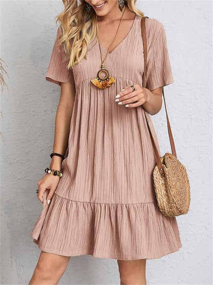 Cina™ l Retro V-hals losse casual jurk