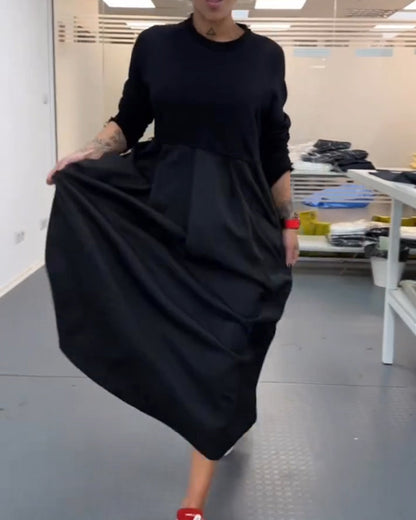 Eloise™ | Casual Popeline Jurk met Volledige Mouwen