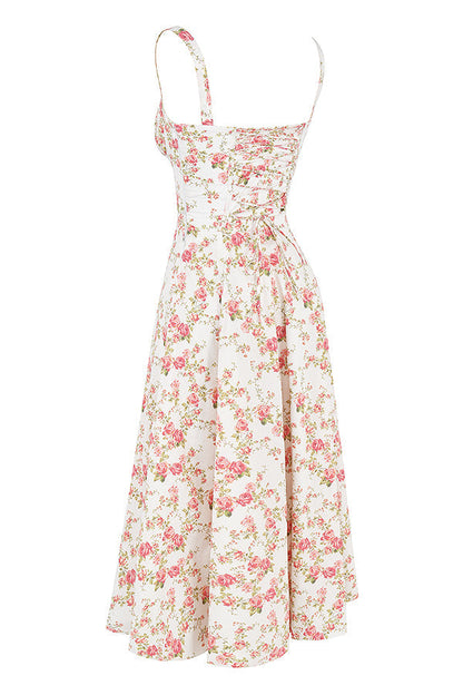 Carmen™ | Roze taille vormende midi-jurk