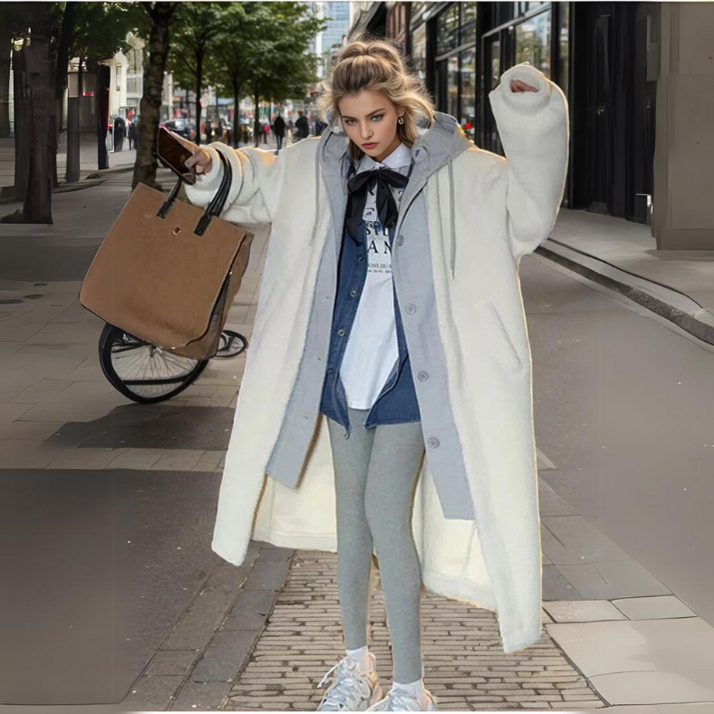 Nika™ l Stijlvolle Lange Hoodie Jas voor Dames
