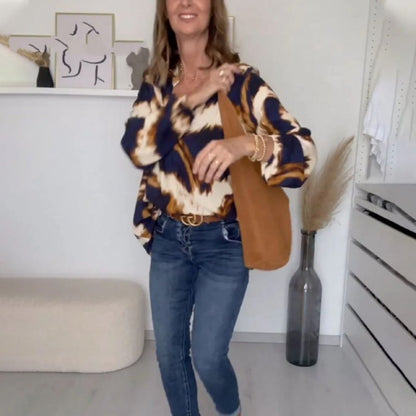 Mae™ | Klassieke Print V-Hals Top