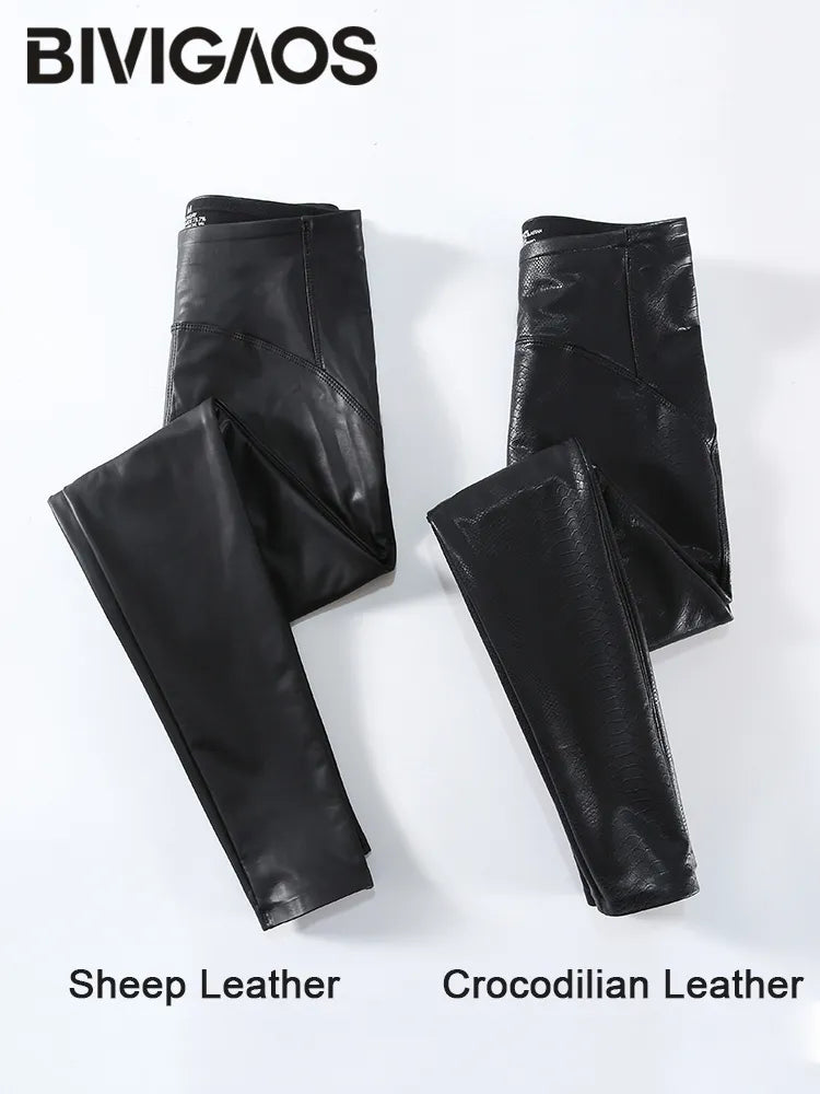 Violet™ l Fleece Leather Pants Leggings