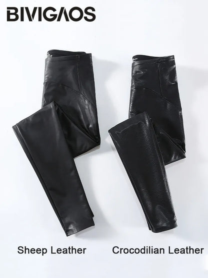 Violet™ l Fleece Leather Pants Leggings