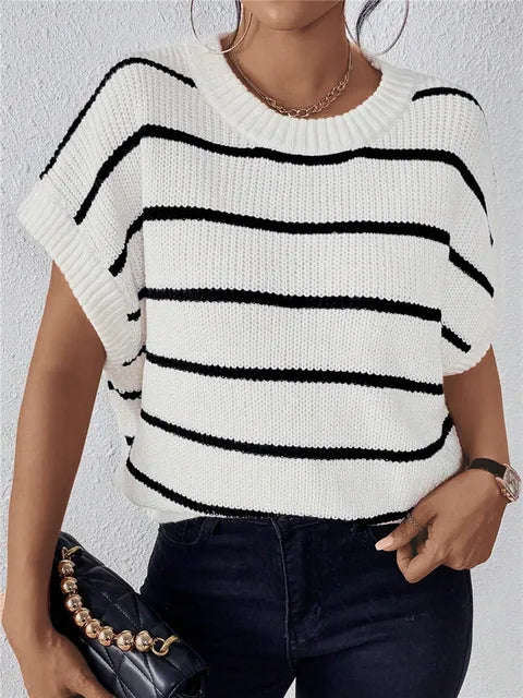 Millie™ l Casual Gestreepte Batwing Mouwen Gebreide Trui Top