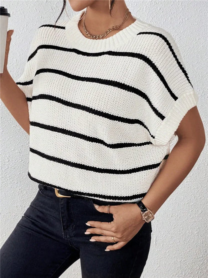 Millie™ l Casual Gestreepte Batwing Mouwen Gebreide Trui Top
