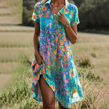 Grietje™ l Vintage jurk met bloemenprint